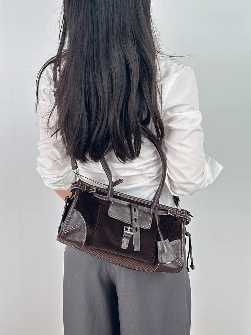 PRADA Shoulder Bag Bonnie Soft Lux Edition Medium 32 × 12 × 15.5 cm — on-model view 2 of 2