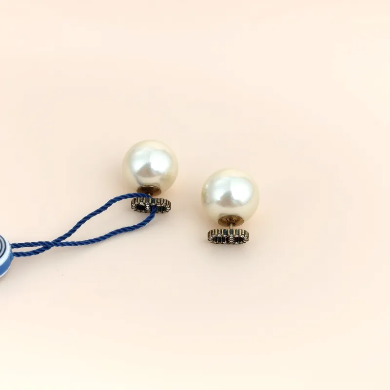 DIOR Earrings Pearl CD Earrings Gold One Size