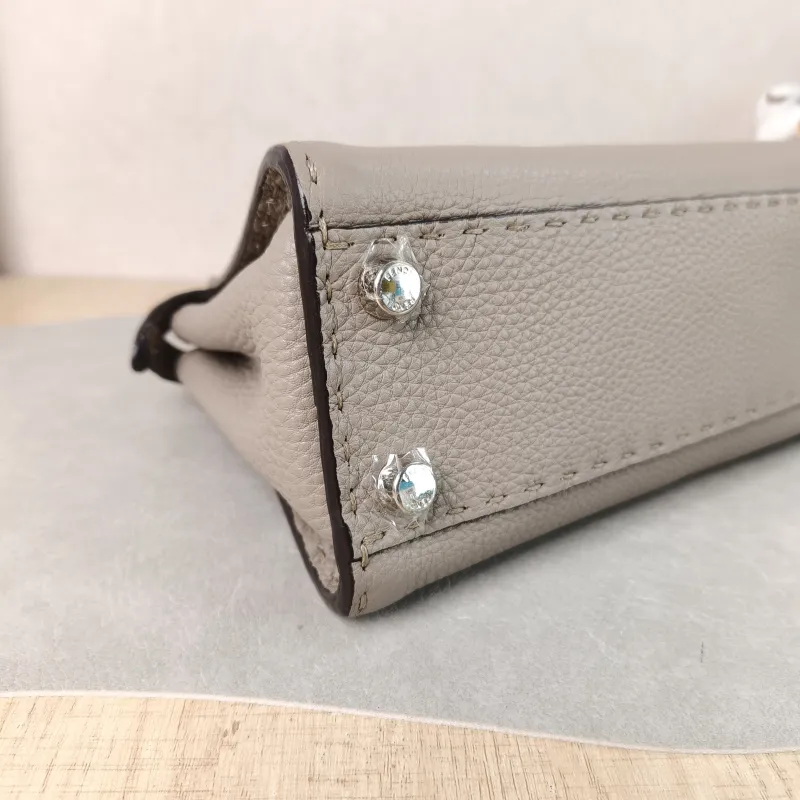FENDI Crossbody Bag Peekaboo Crossbody Bag Grey Calfskin · Small 23 × 11 × 18 cm — detail view 14 of 14