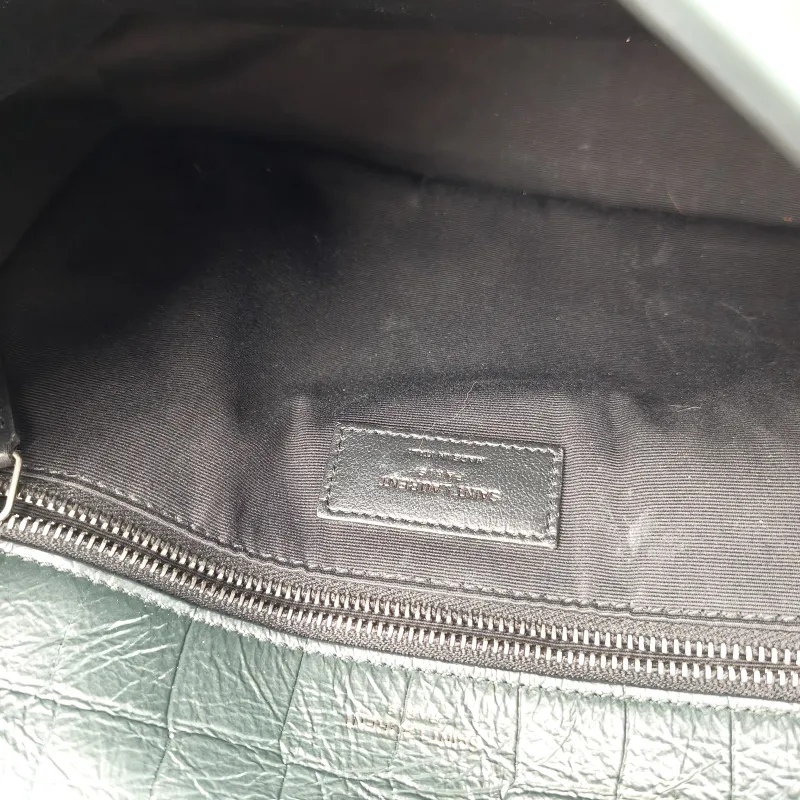 SAINT LAURENT Crossbody Bag Niki D Green Calfskin Medium 28 × 8.5 × 20 cm — detail view 6 of 11