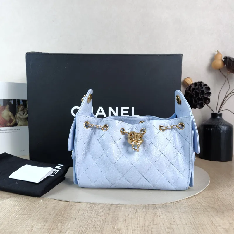 Chanel Crossbody Bag 25Bag Blue Grained Calfskin Mini 22 × 12.5 × 20 cm — cover view 5 of 6