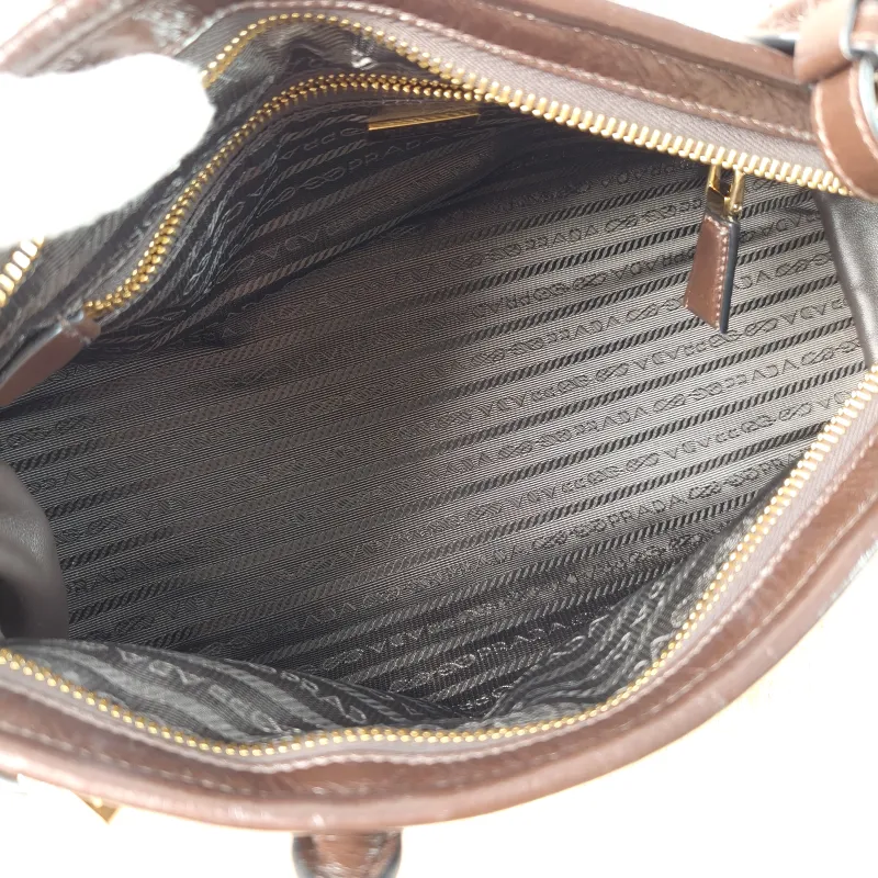 PRADA Shoulder Bag Bonnie Soft Lux Waxed Leather Medium 32 × 12 × 15.5 cm — detail view 11 of 11