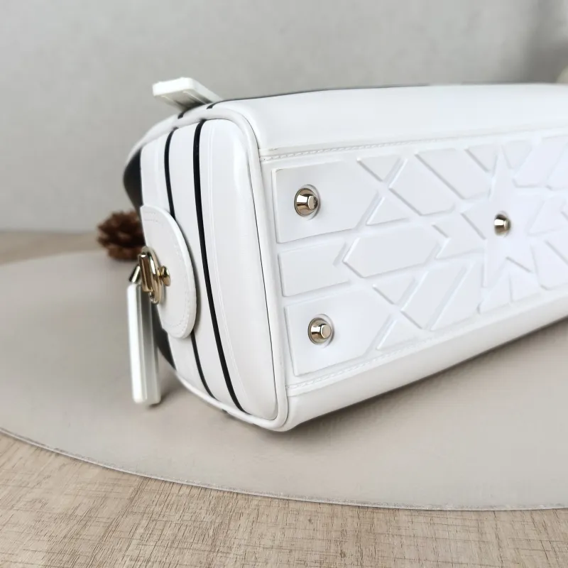 DIOR Top Handle Bag D-Vibe Bowling Bag White Calfskin Medium25 × 9.5 × 16 cm — detail view 6 of 12