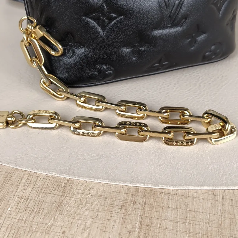 Louis Vuitton Backpack Coussin Backpack Black with Gold-Tone Hardware Lambskin Mini 15 × 7.5 × 20 cm — detail view 3 of 14