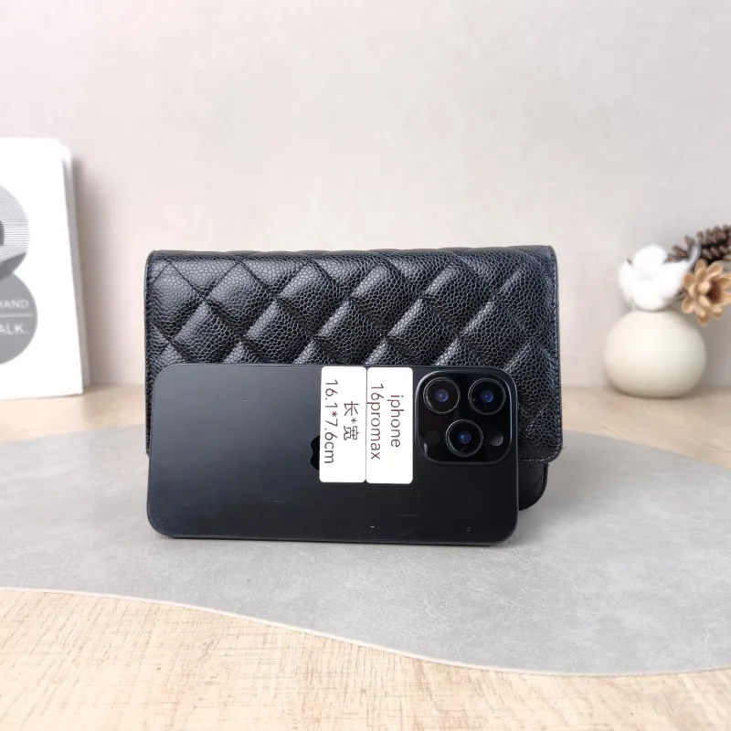 Chanel Crossbody Bag Classic Flap WOC CF WOCWOC Bag Black Grained Calfskin Mini 19.2 × 3.5 × 12.3 cm — cover view 2 of 6