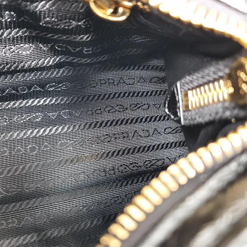 PRADA Shoulder Bag Bonnie Soft Lux Black Waxed Leathermini23.5 × 9 × 12 cm — detail view 9 of 13