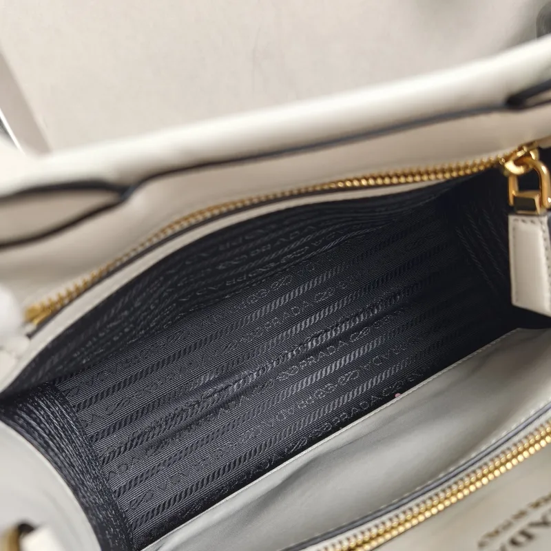 PRADA Top Handle Bag Tote Bag White Calfskin Small 24 × 10 × 18.5 cm — detail view 7 of 13