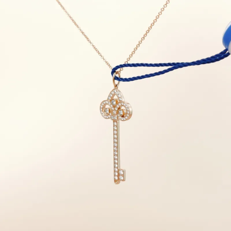 Tiffany&Co. Necklace Keys Collection Pavé Diamond Necklace Pendant Rose Gold Diamond18KR ose Gold One Size45cm — cover view 6 of 13