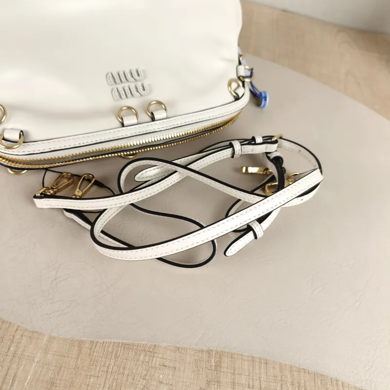 Miumiu Shoulder Bag Caprice White Calfskin One Size 24 × 8.5 × 14 cm — detail view 9 of 11