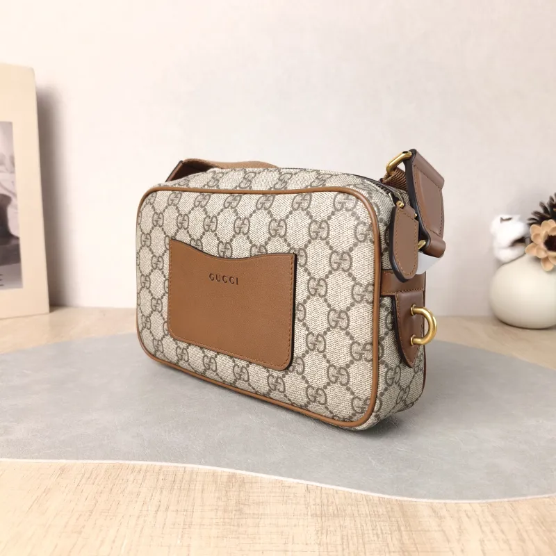 GUCCI Crossbody Bag Camera Bag Brown PVC Small 22.5 × 5.5 × 14 cm — cover view 4 of 5