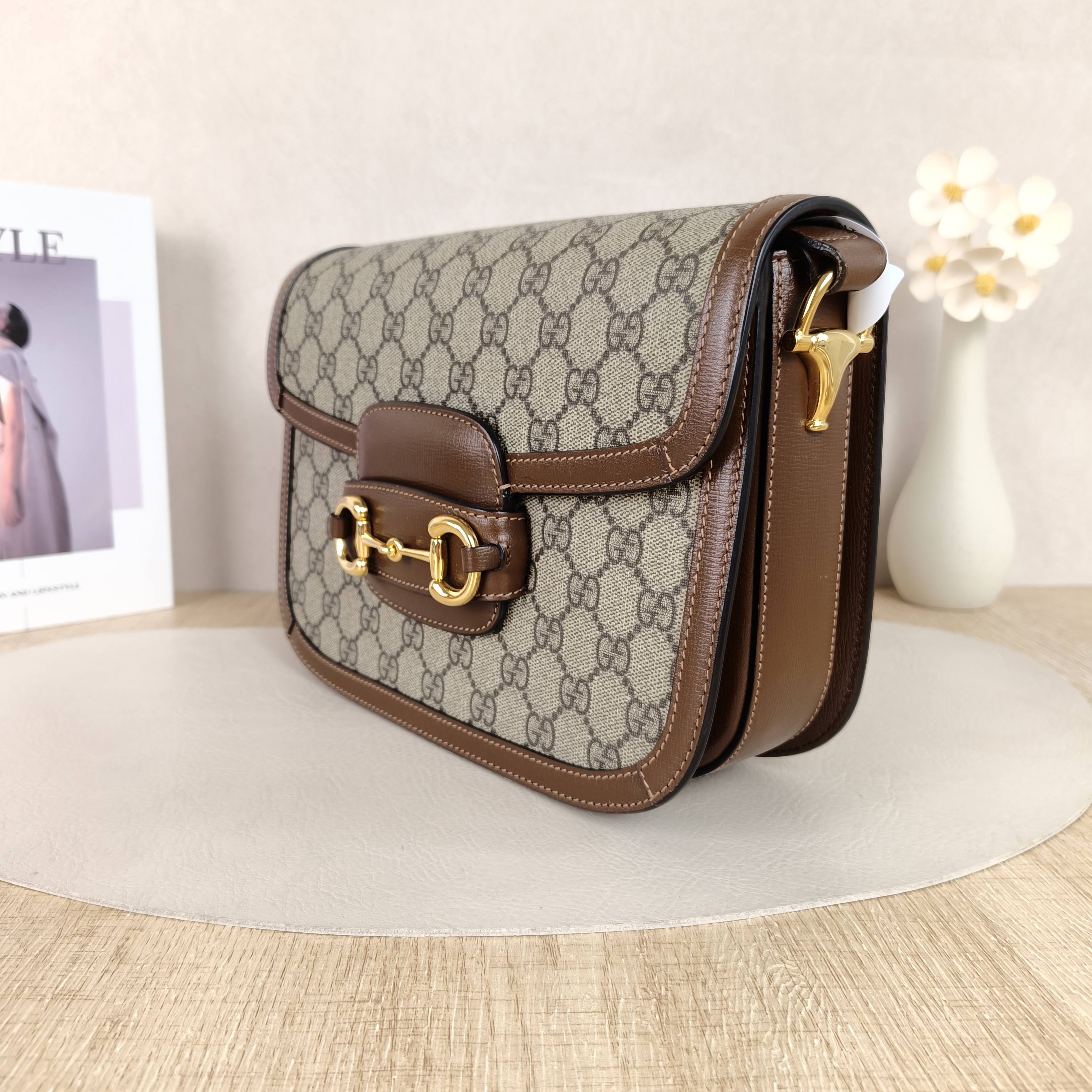 GUCCI Shoulder Bag Horsebit 1955 Horsebit Medium Monogram PVC Medium25 × 8 × 18 cm — cover view 7 of 10