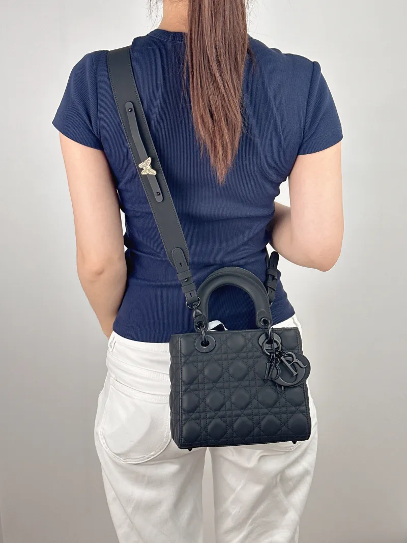 DIOR Top Handle Bag Lady Lady Dior Bag SL ambskin Small 20 × 8 × 18 cm — on-model view 3 of 3