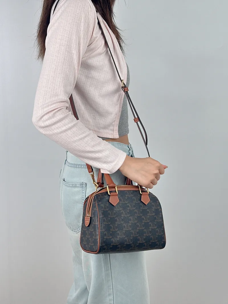 CELINE Crossbody Bag Monogram PVC Small 20 × 10.5 × 15.5 cm — on-model view 1 of 3
