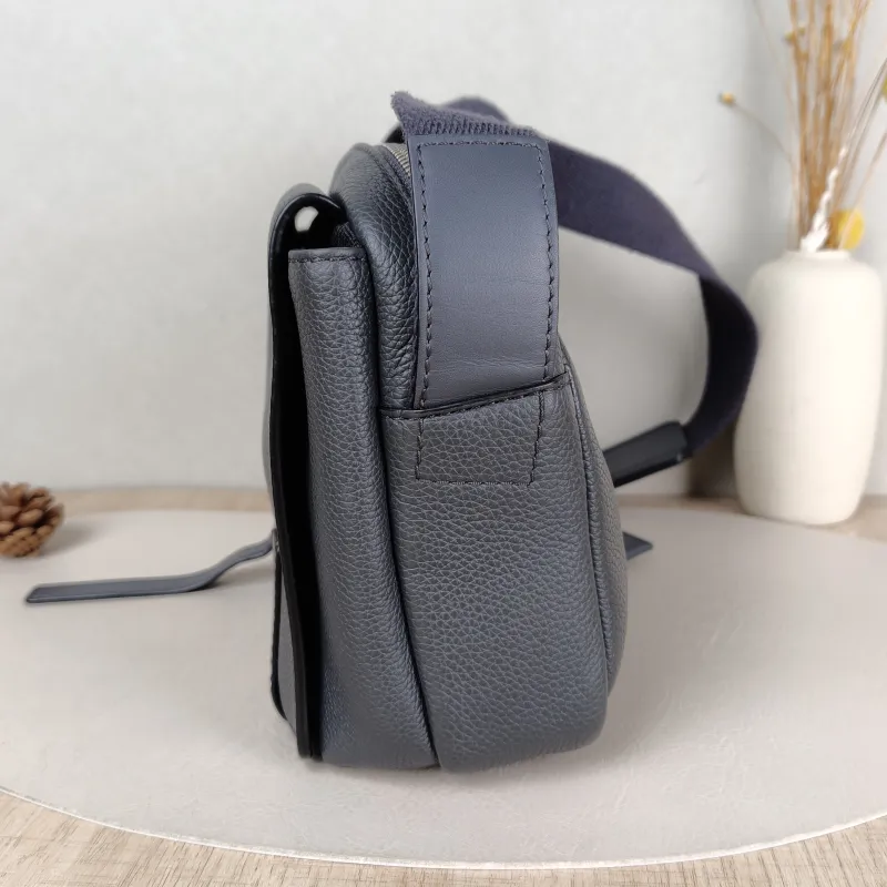 LOEWE Crossbody Bag Military Messenger Messenger Bag Grey Calfskin 25 × 9 × 18 cm — detail view 9 of 12