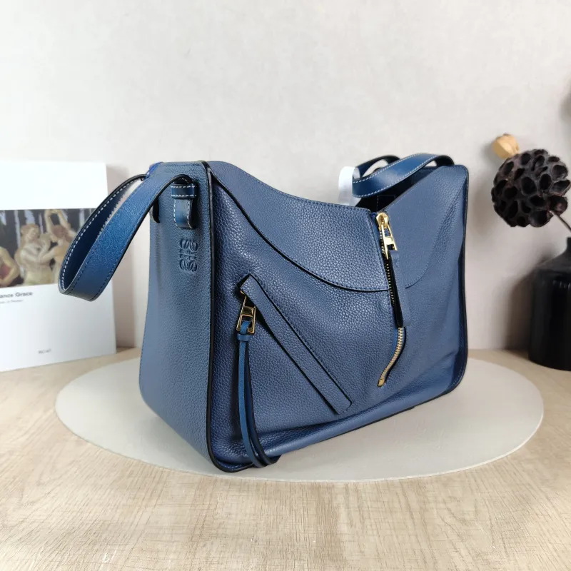 LOEWE Crossbody Bag Hammock Navy Calfskin Medium 29 × 14 × 32 cm — cover view 5 of 6