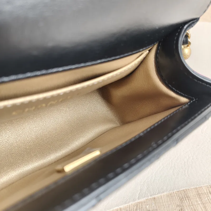 Chanel Crossbody Bag Black Calfskin Small 19 × 8 × 12 cm — detail view 8 of 11