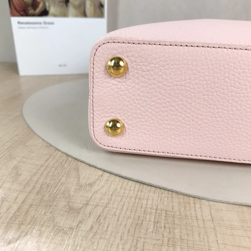 Louis Vuitton Top Handle Bag Capucines Pink Calfskin BB 27 × 9 × 17.5 cm — detail view 8 of 12