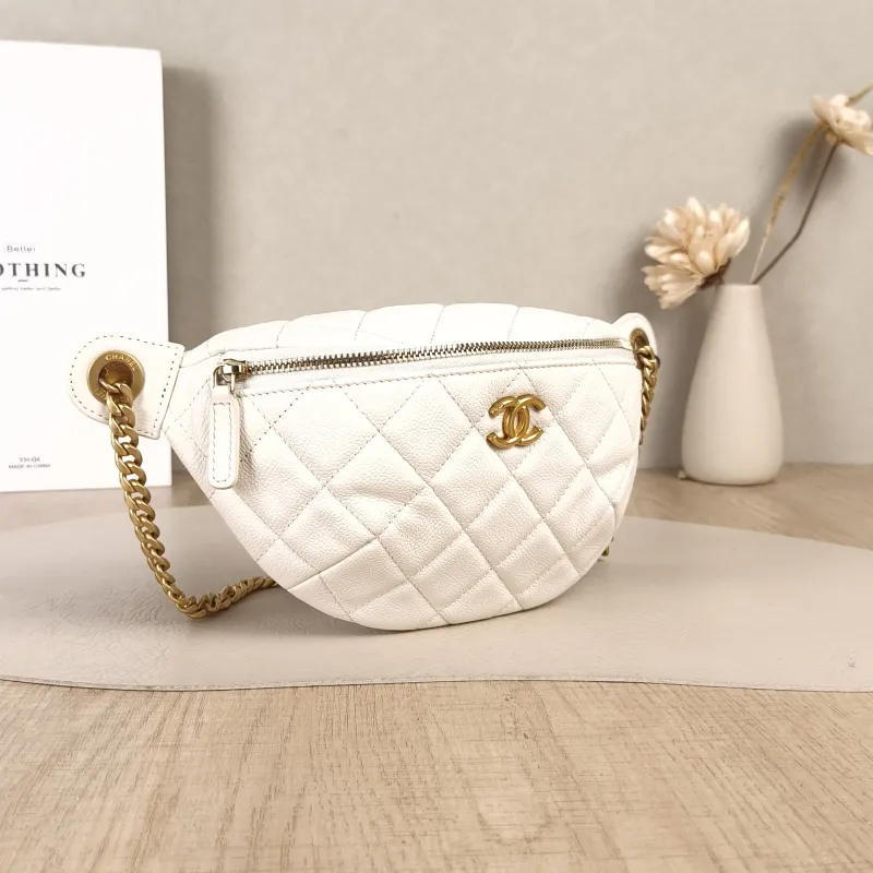 Chanel Belt Bag Belt Bag White Grained Calfskin One Size23 × 6 × 12 cm — cover view 3 of 5