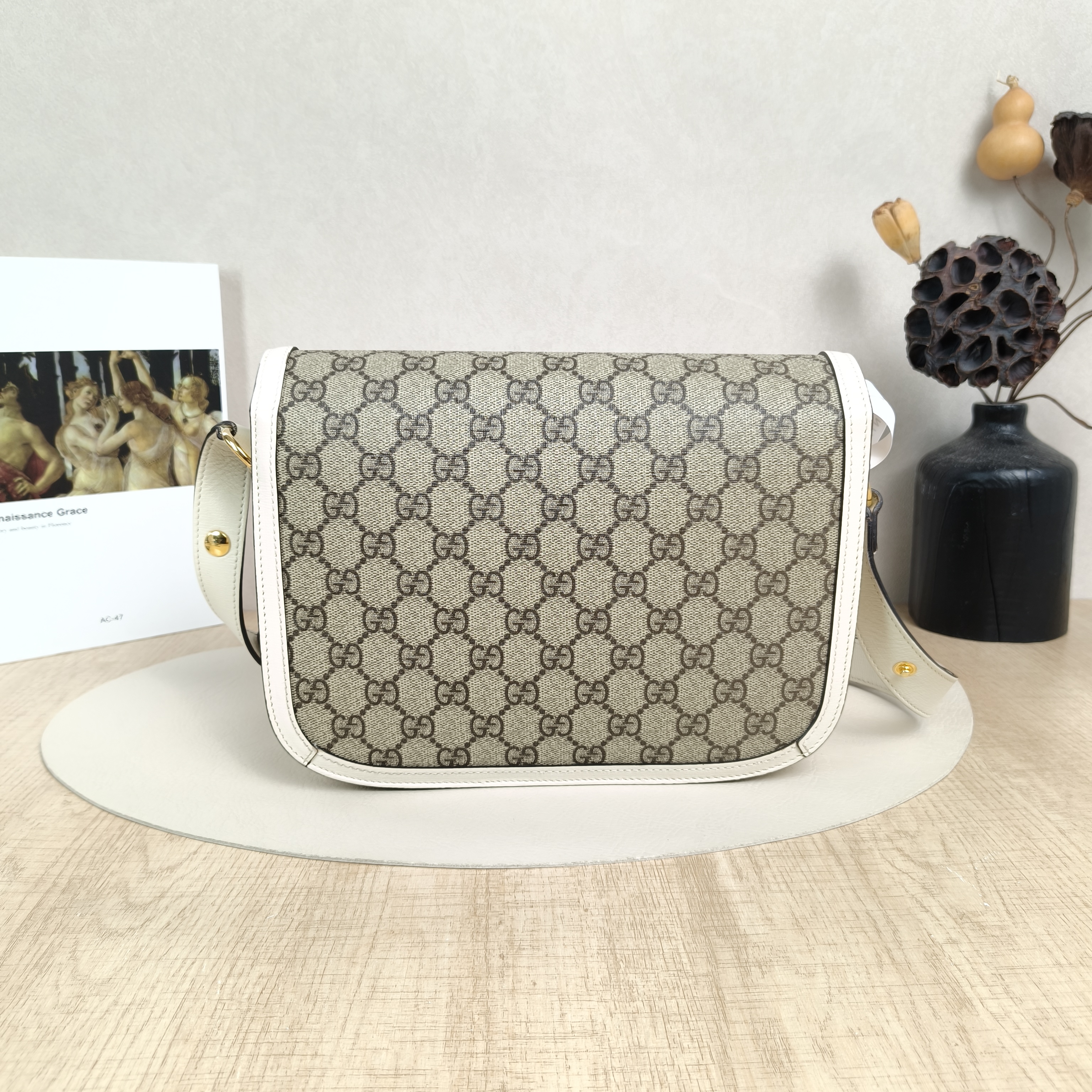 GUCCI Crossbody Bag Horsebit 1955 Horsebit Medium White Monogram PVC Medium25 × 8 × 18 cm — cover view 5 of 5