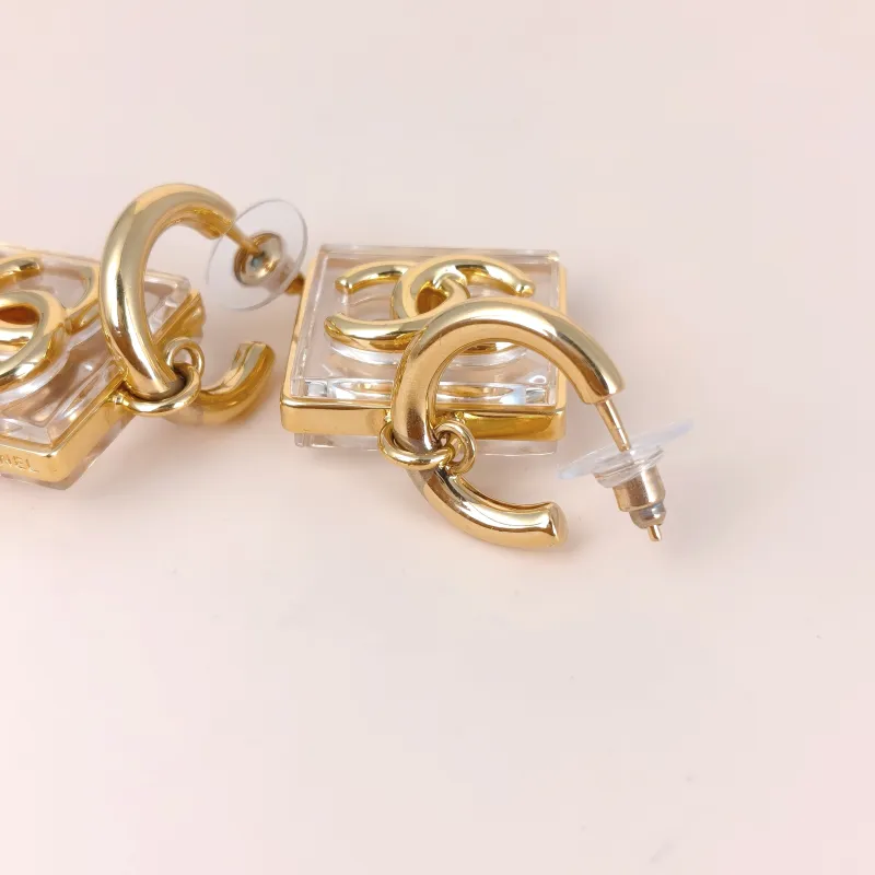 Chanel Earrings c Logo Earrings Gold · One Size — cover view 6 of 7