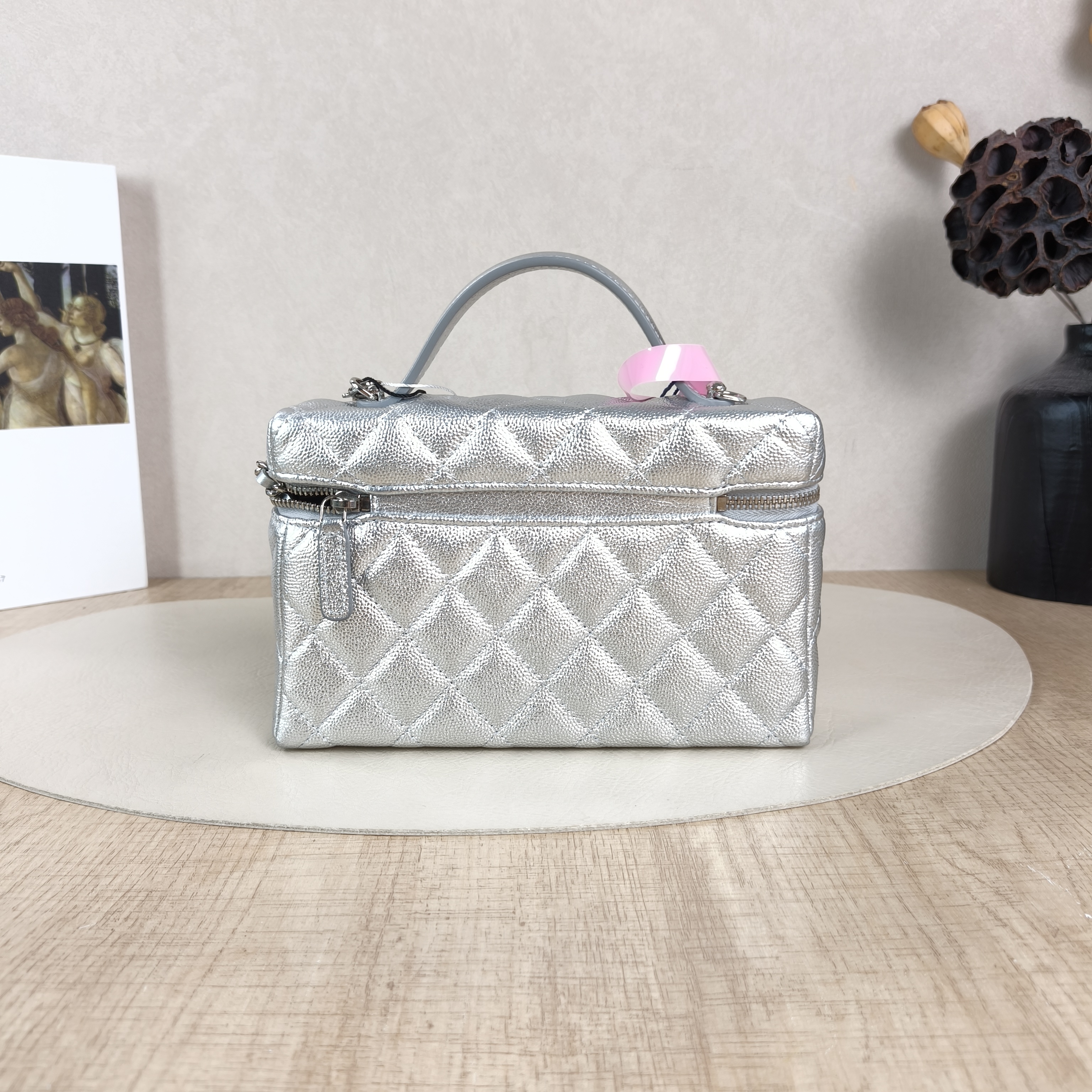 Chanel Crossbody Baglp Box Bag Top Handle Crossbody Bag Silver Calfskin One Size19.5 × 5 × 17 cm — cover view 4 of 5