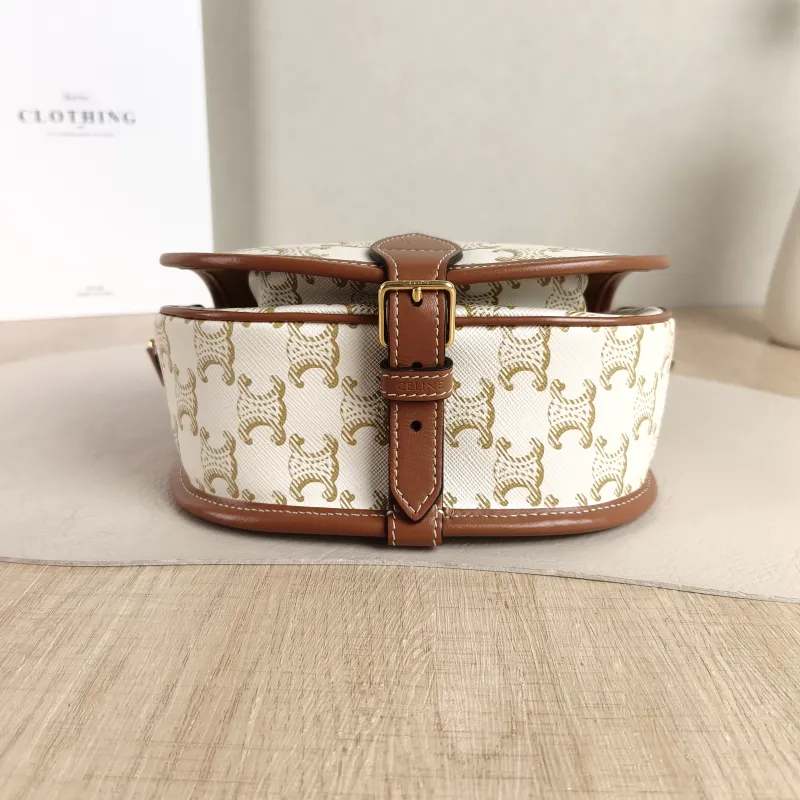 CELINE Crossbody Bag FOLCO White PVC Medium 18.5 × 8 × 17 cm — cover view 4 of 5