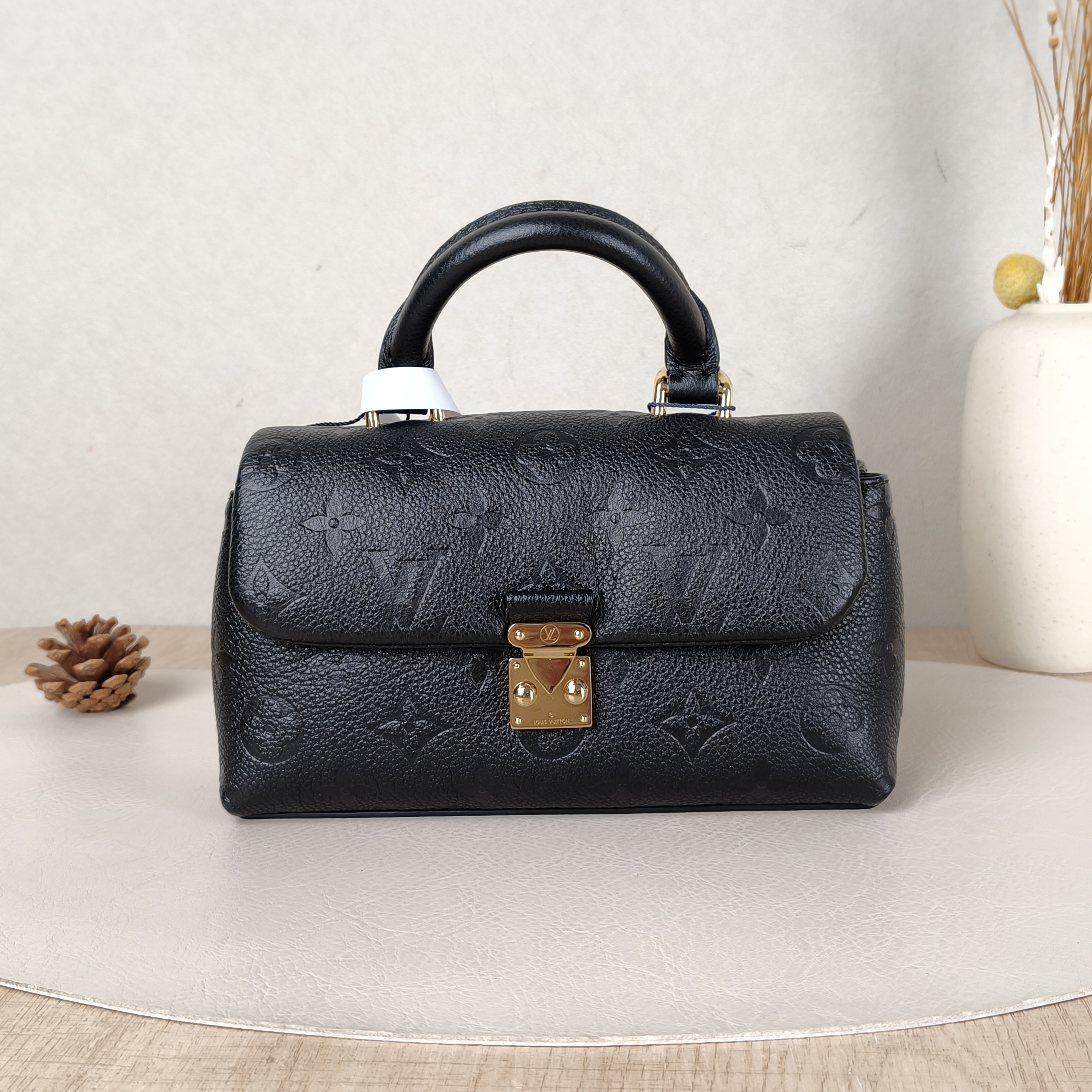 Louis Vuitton Crossbody Bag MADELEINE Black Monogram Empreinte Embossed Calfskinnano21 × 6 × 12.5 cm