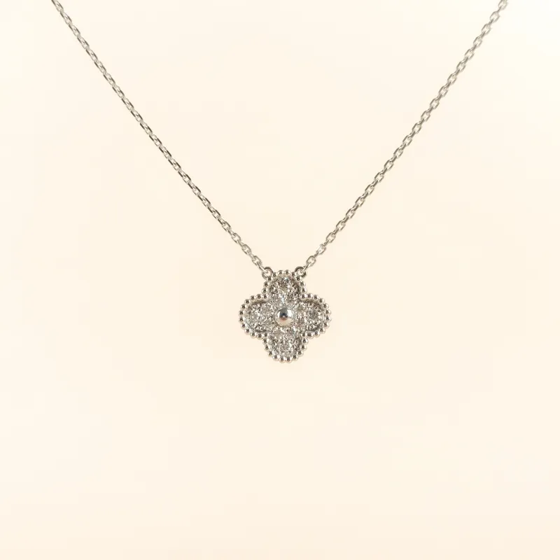 Van Cleef & Arpels Necklace Alhambra White Gold 18KW hite Gold Diamond 40cm