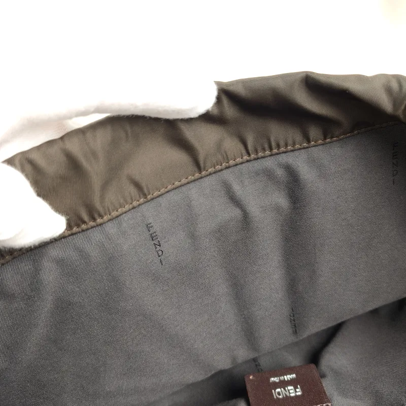 FENDI Backpack Backpack Grey Calfskin One Size 30 × 16 × 40 cm — detail view 11 of 12
