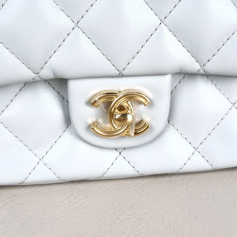 Chanel Crossbody Bag Woven Blue Lambskin One Size 20 × 5 × 13 cm — detail view 13 of 14