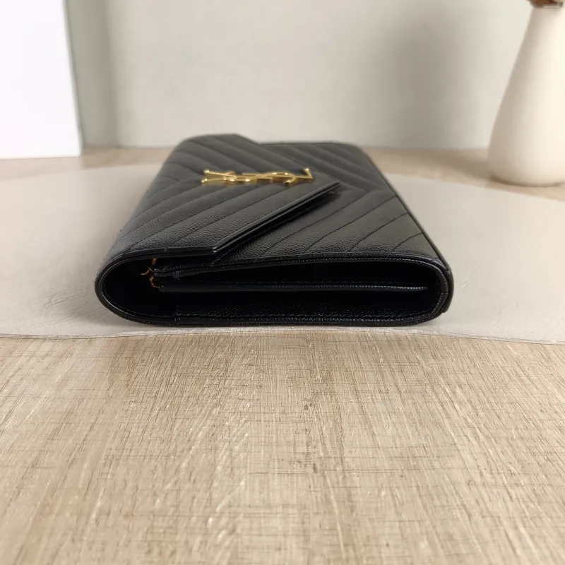 SAINT LAURENT Crossbody Bag CASSANDRE ENVELOPE Black Calfskin One Size 22.5 × 4 × 14 cm — detail view 6 of 10