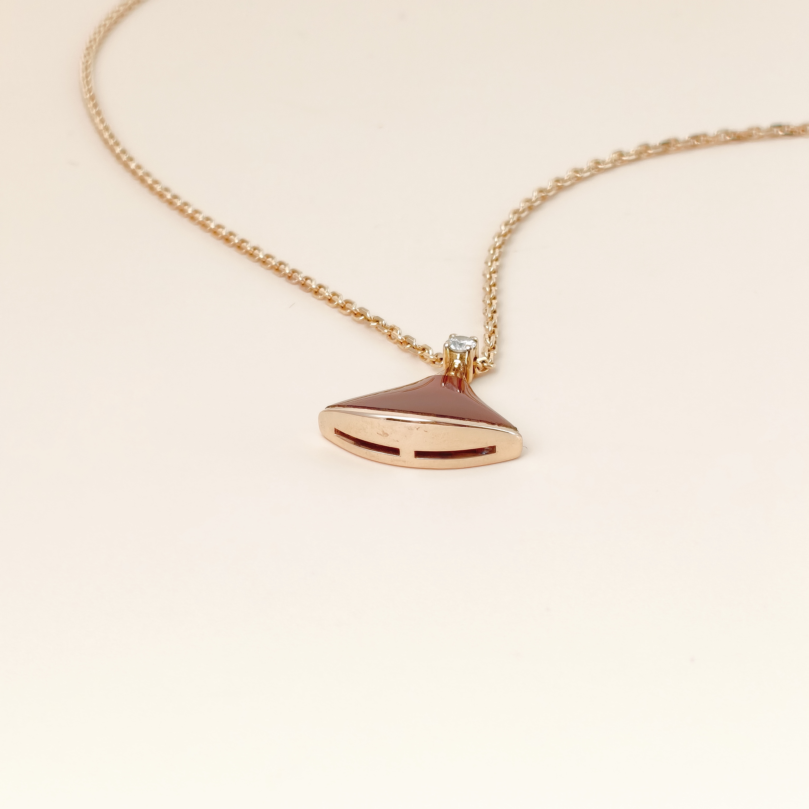 Bvlgari Necklace DIVAS’ DREAM Collection Diamond18KR ose Gold Small Pendant1.5cm 44cm — cover view 10 of 13