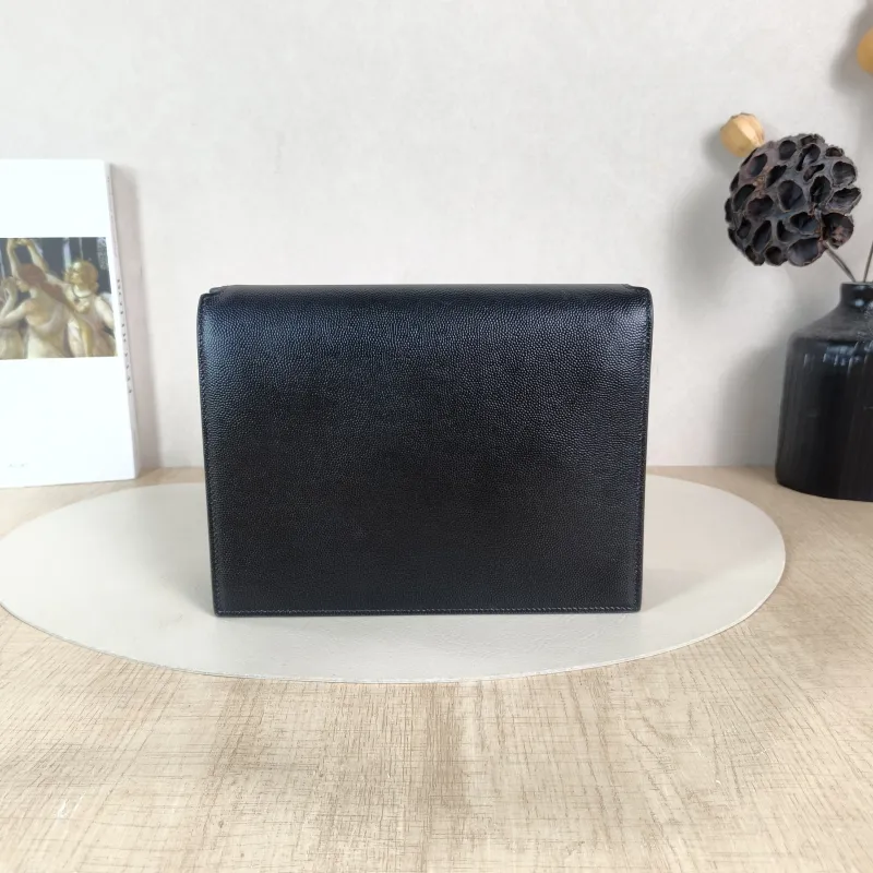 SAINT LAURENT Crossbody Bag Cassandra Black Grained Calfskin Medium 22 × 5.5 × 16.5 cm — cover view 2 of 5