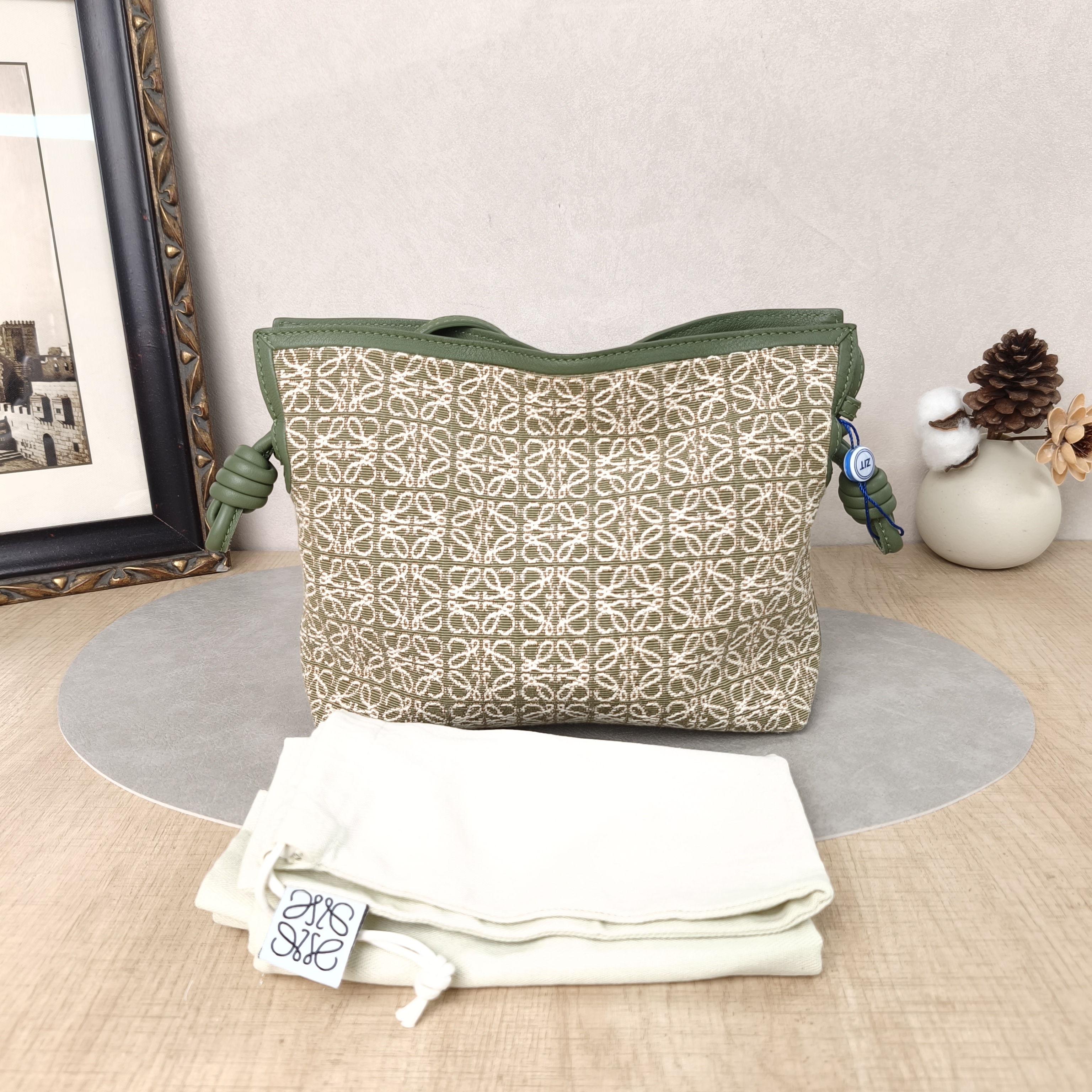 LOEWE Crossbody Bag Flamenco Green Monogram Canvas mini24 × 9 × 18 cm — cover view 2 of 6