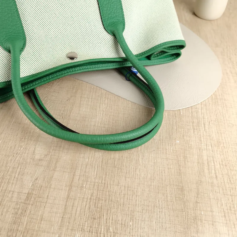 Hermès Top Handle Bag Garden Party 36 36 Beige Canvas · Calfskin Large 36 × 17 × 26 cm R — detail view 10 of 10