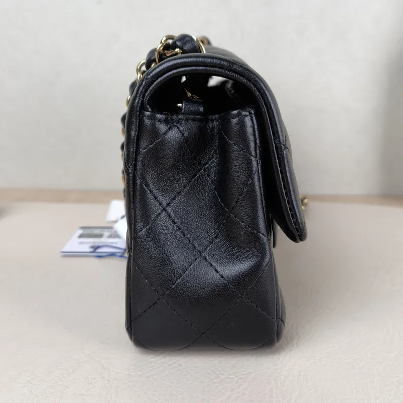 Chanel Crossbody Bag Classic Flap Large Mini CF Mini Black SL ambskin mini 20 × 6 × 12 cm — detail view 2 of 12