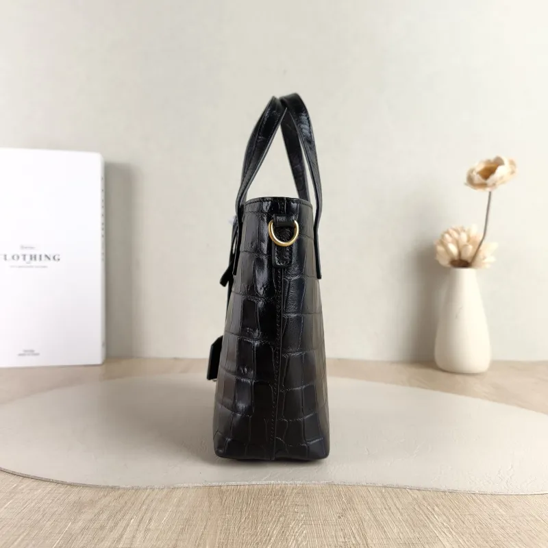 SAINT LAURENT Shoulder Bag SHOPPING Shopping Tote Black Calfskin Mini 18 × 8 × 17 cm — detail view 6 of 10