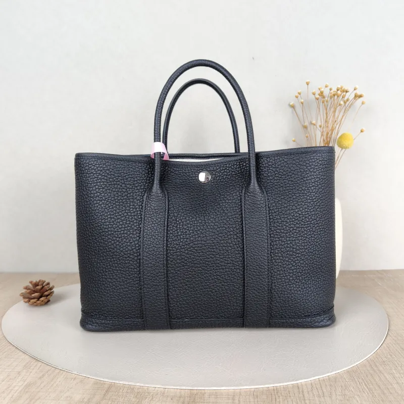 Hermès Top Handle Bag Garden Party 30 30Black Negonda Calfskin Medium30 × 13 × 21 cm