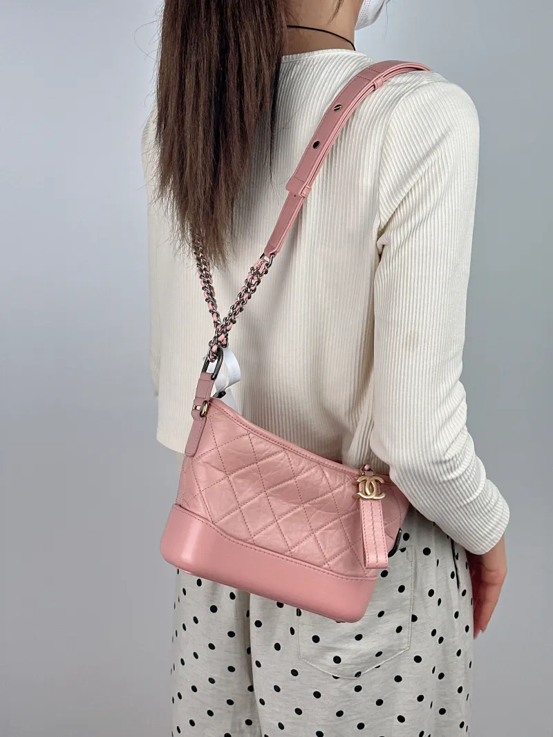 Chanel Crossbody Bag Gabrielle Gabrielle Bag Pink Calfskin Small 20 × 8 × 15 cm 27 — on-model view 1 of 2