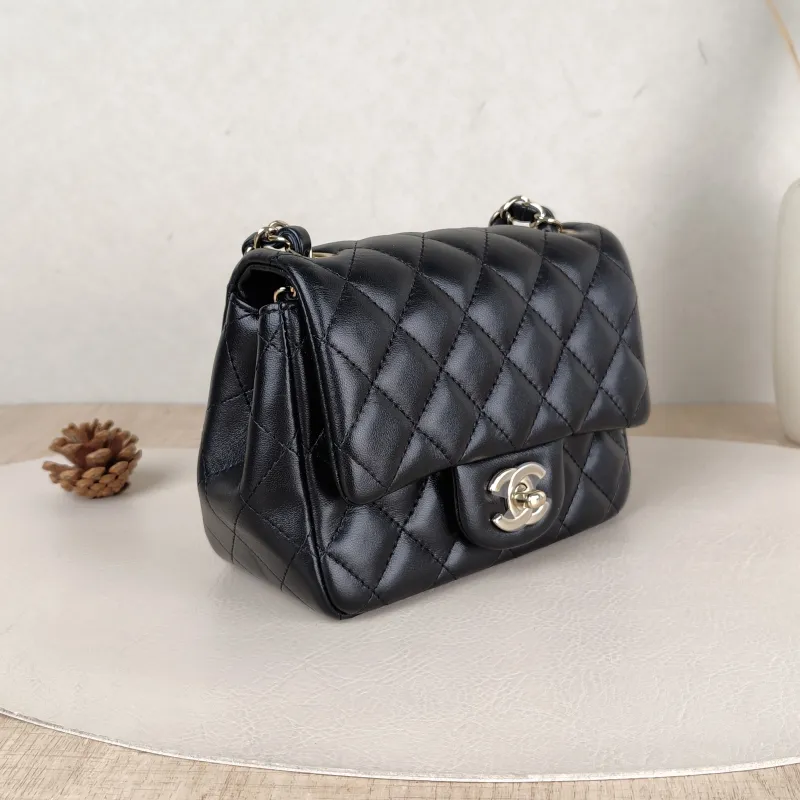 Chanel Crossbody Bag Classic Flap Mini CF Mini Black Lambskin One Size17 × 8 × 13.5 cm — cover view 3 of 5