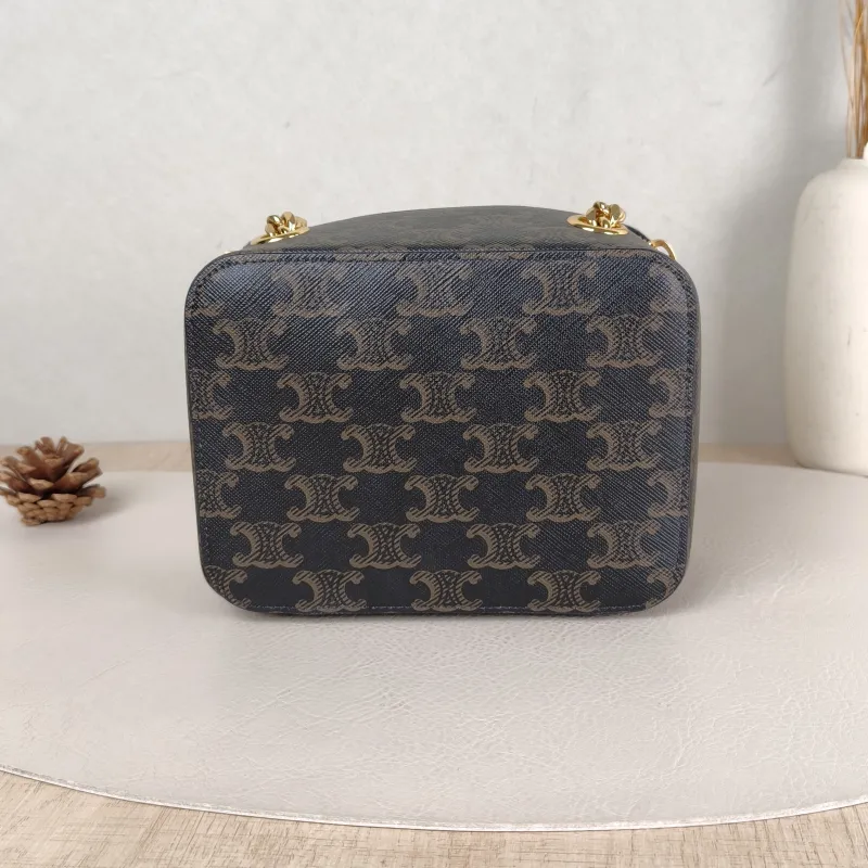 CELINE Crossbody Bag Box Triomphe Box Bag Monogram PVC Mini 16 × 7 × 12 cm — cover view 4 of 6