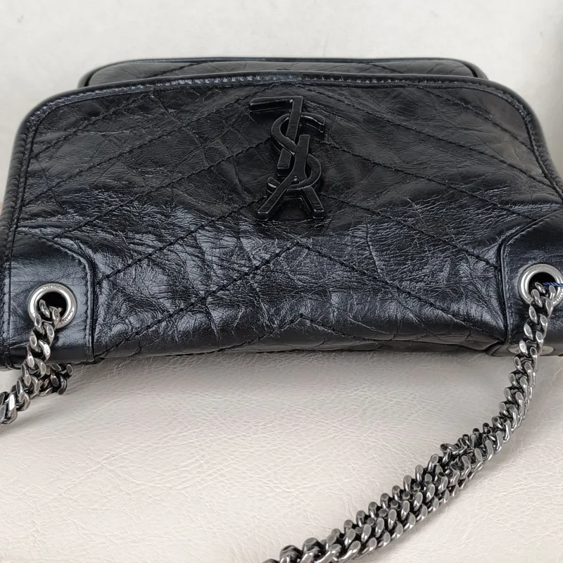 SAINT LAURENT Crossbody Bag Niki D Waxed Leather Calfskin Small 21 × 7.5 × 16 cm — detail view 3 of 13