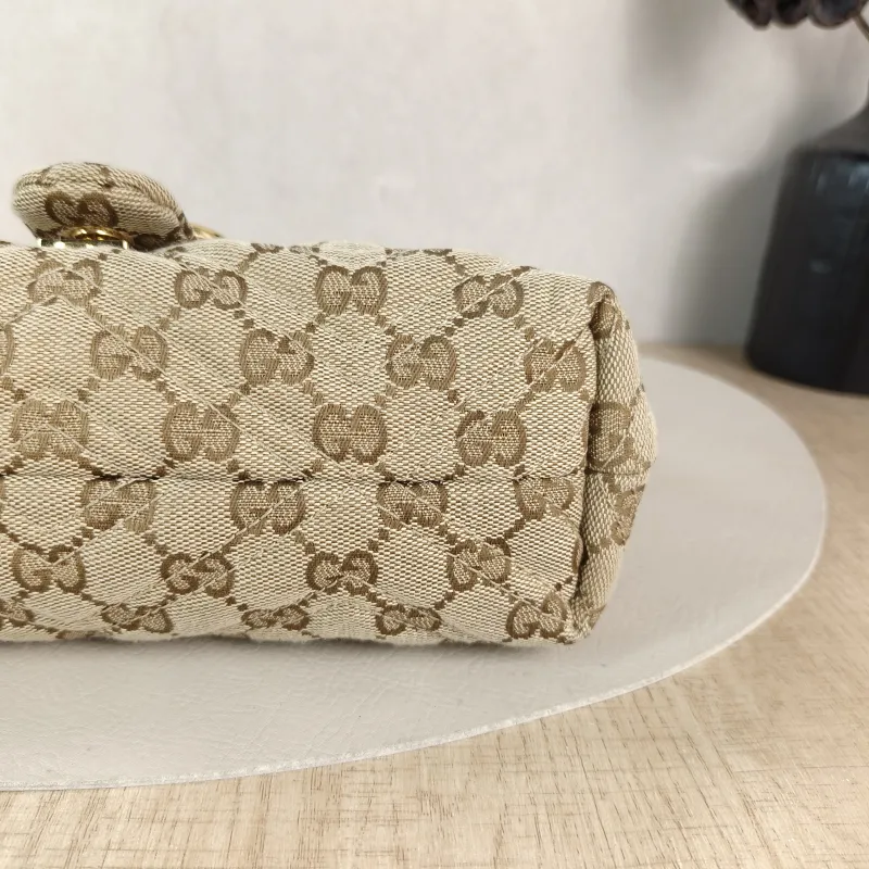 GUCCI Shoulder Bag GG Marmont Marmont Shoulder Bag Brown Monogram Canvas Small 23 × 9 × 17 cm — detail view 3 of 11