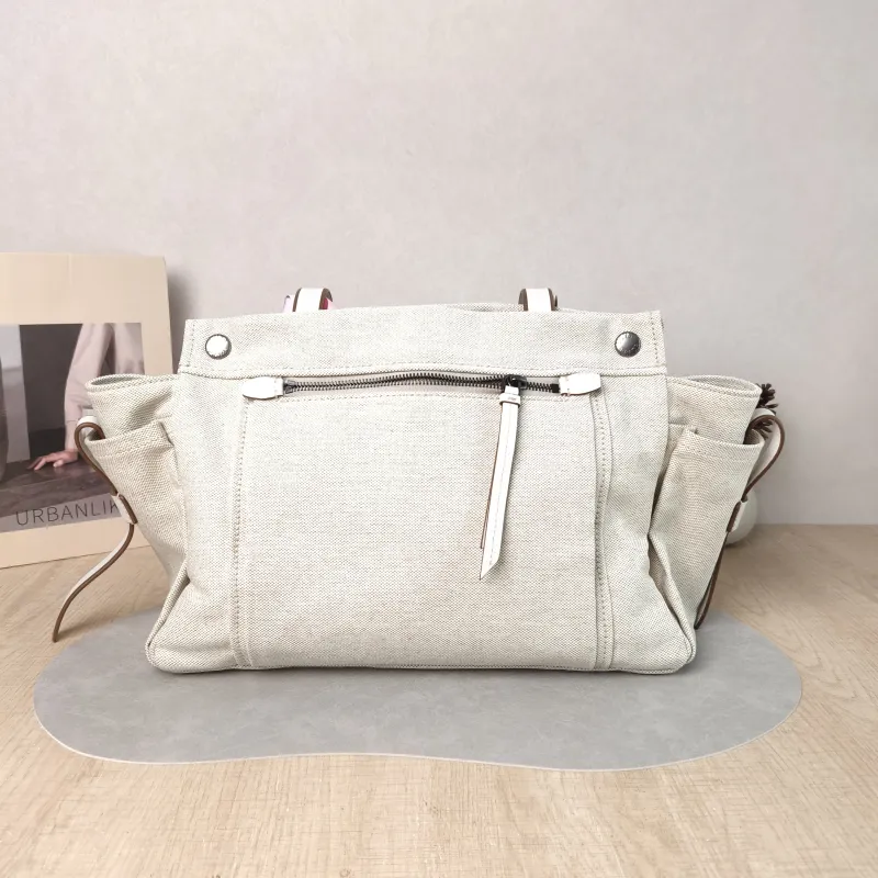 PRADA Shoulder Bag Route Tote Bag Canvas · Calfskin Large 34 × 17 × 25 cm — cover view 5 of 6