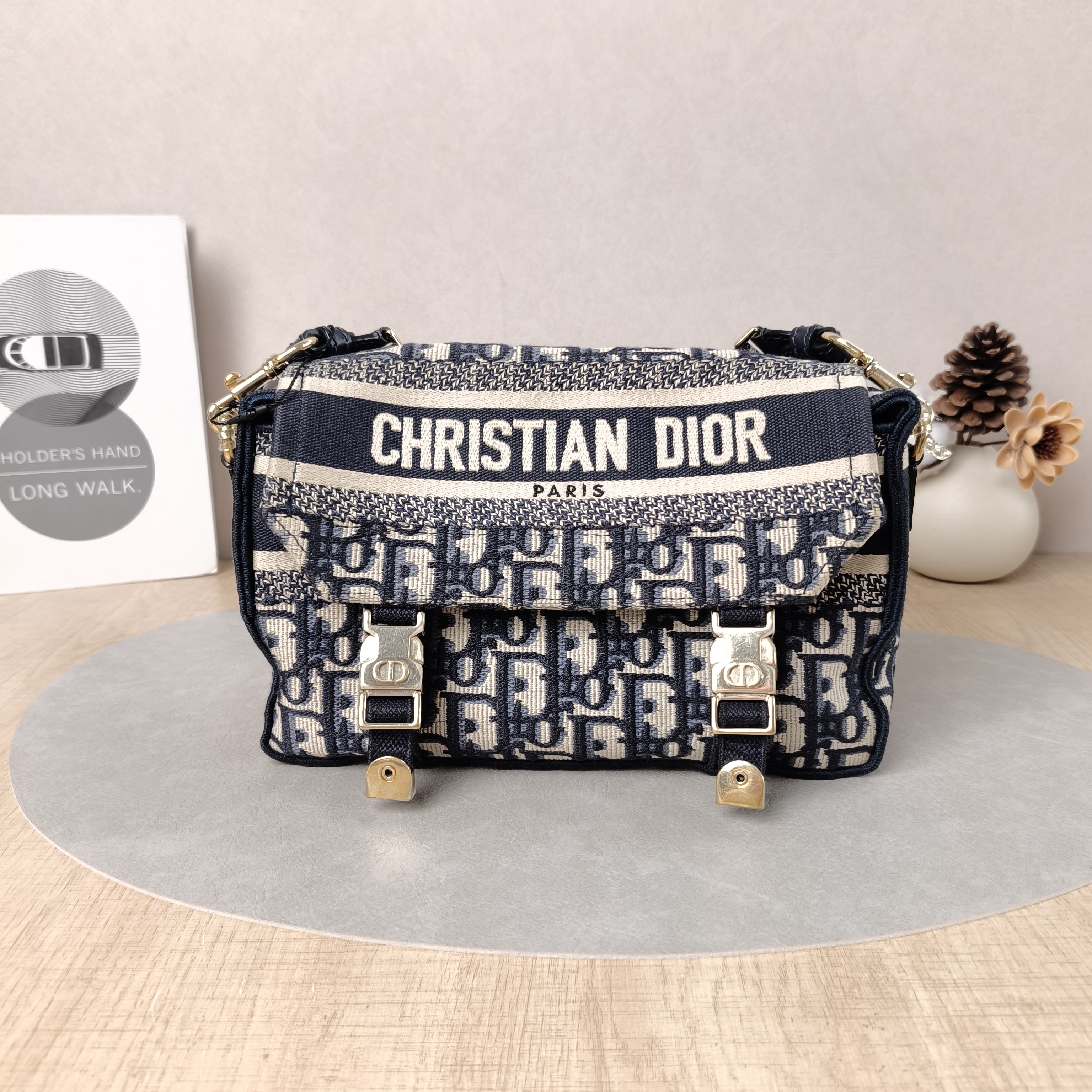 DIOR Crossbody Bag camp Messenger Bag Blue Canvas Small23 × 8 × 15 cm