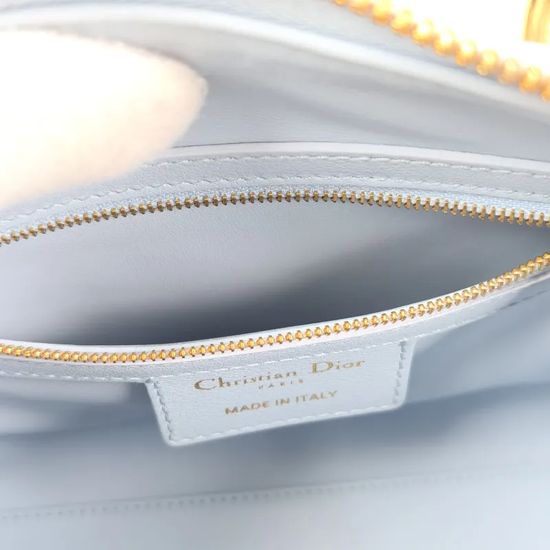 DIOR Shoulder Bag Groove 20 Top Handle Bag Blue Calfskin Small 20.5 × 12 × 13.5 cm — detail view 9 of 12