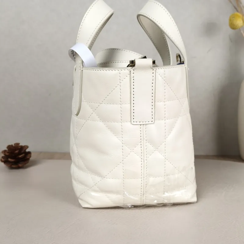 DIOR Top Handle Bag TOUJOURS Edition White Gold Calfskin Mini 13 × 12 × 15 cm — detail view 3 of 10