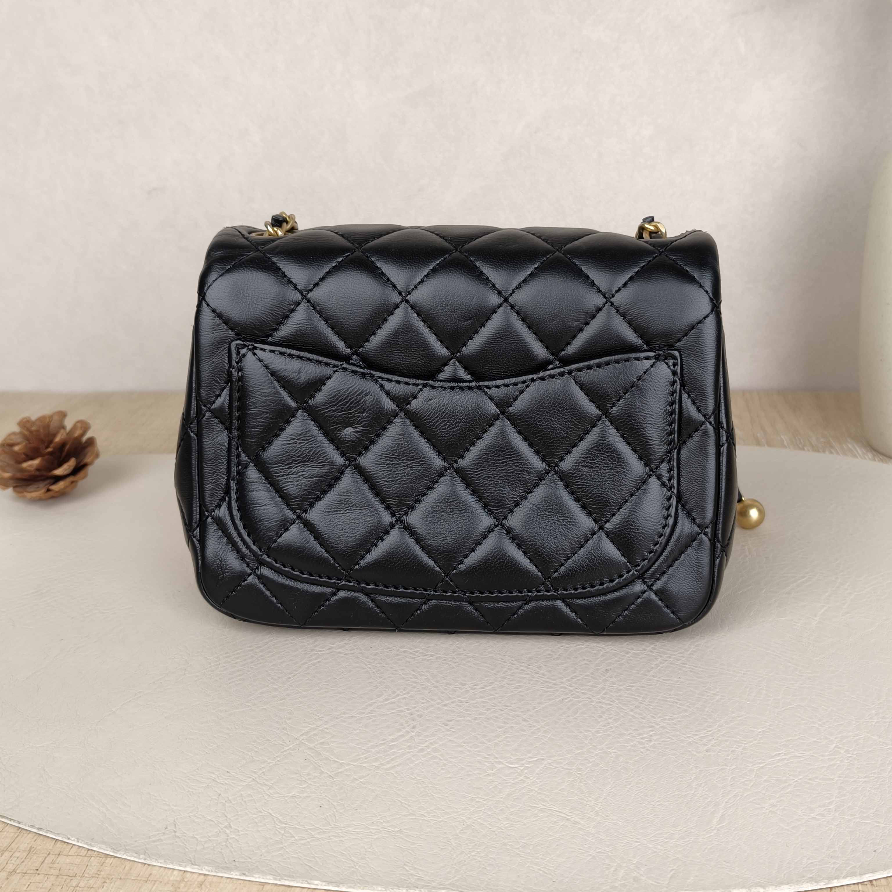 Chanel Crossbody Bag Classic Flap Mini CF Mini Black with Gold-Tone Hardware SL ambskin17 × 8 × 13.5 cm — cover view 5 of 9