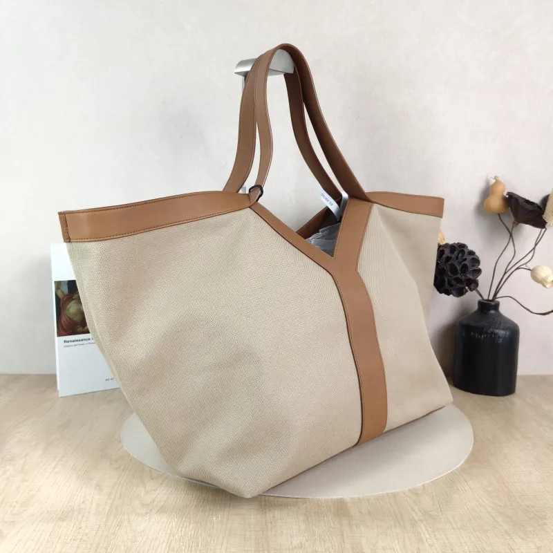 SAINT LAURENT Shoulder Bag Y Tote Bag Brown Canvas One Size 36 × 21 × 34 cm — cover view 3 of 4