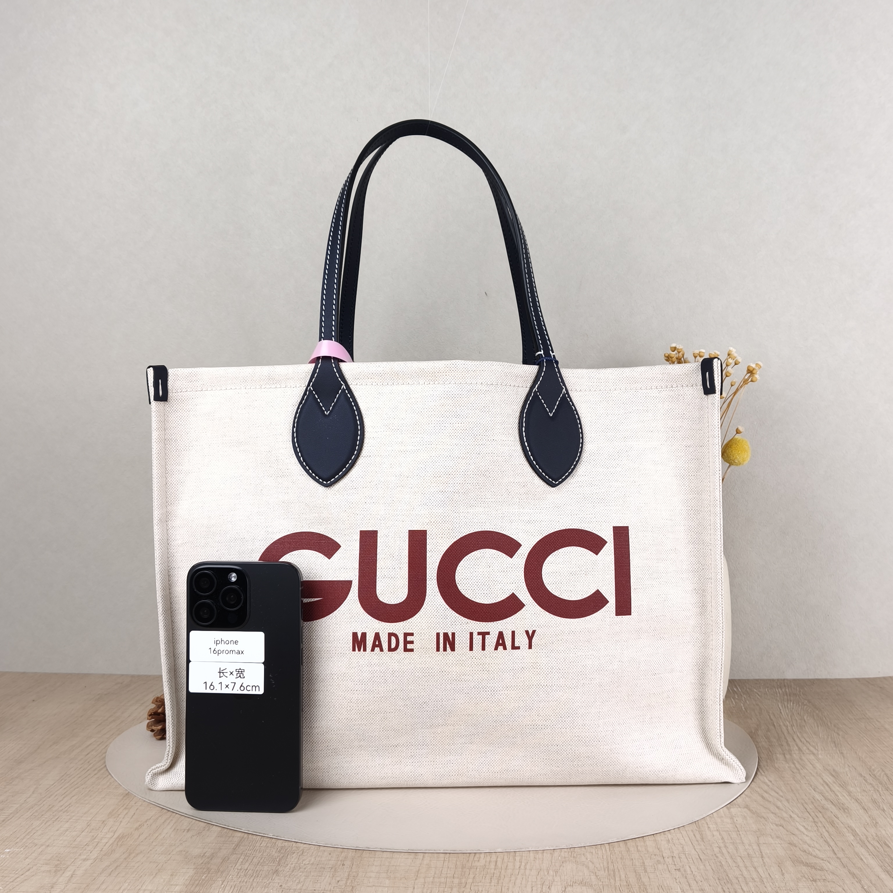 GUCCI Top Handle Bag Tote Bagtote White Canvas Medium41.5 × 18.5 × 29 cm — cover view 3 of 5